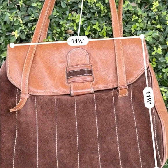 Elegant Brown Leather and Suede Women's Bag - Picture 11 of 11